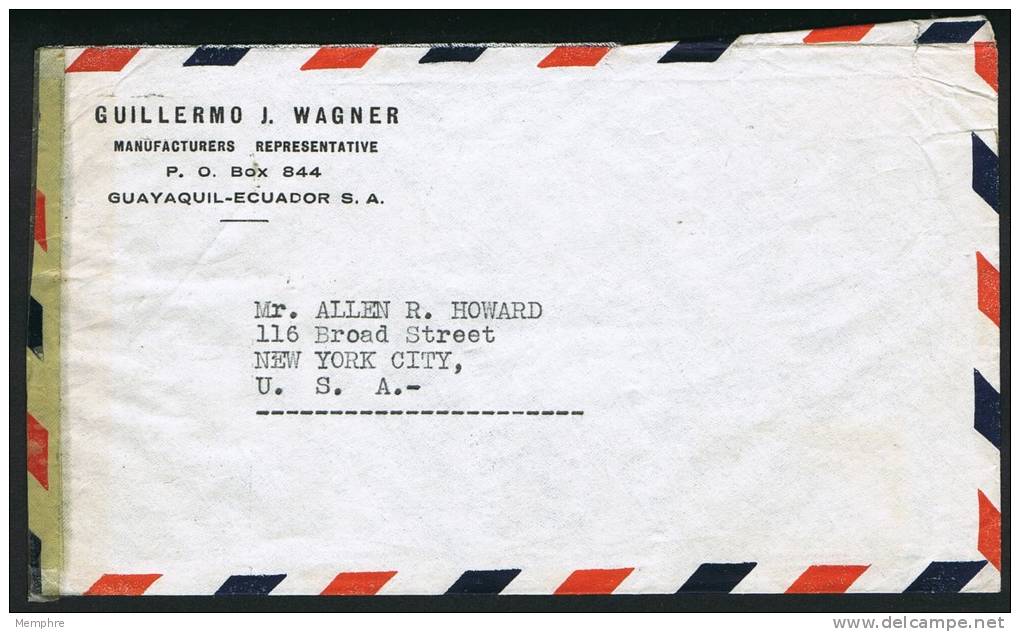 1942?  Censored Air Mail Letter To USA   SC 487, C68, C71, RA 48, RA49 - Equateur