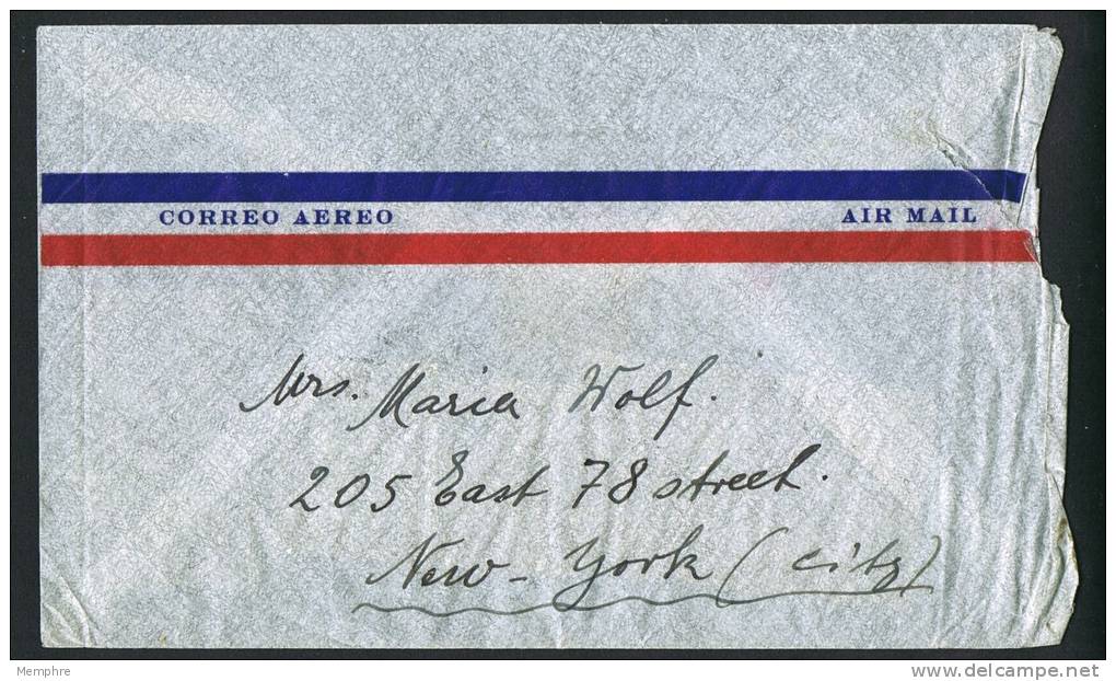 1940  Air Mail  Letter To USA  Sc 375, C59, C85, RA44, RA45 - Ecuador