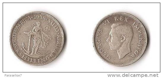 AFRIQUE DU SUD  1 SHILLING  1938    ARGENT - Afrique Du Sud