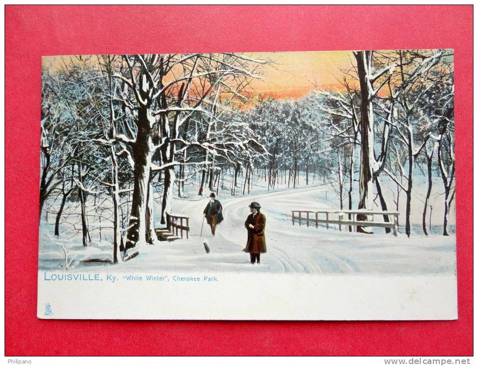 - Kentucky > Louisville--Made By Tuck--  White Winter Snow Covered Cherokee Park 1909 Cancell===  = = Ref 639 - Louisville