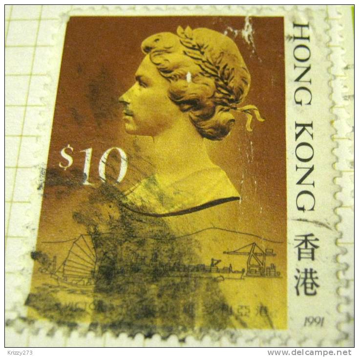 Hong Kong 1991 Queen Elizabeth II $10 - Used - Usados