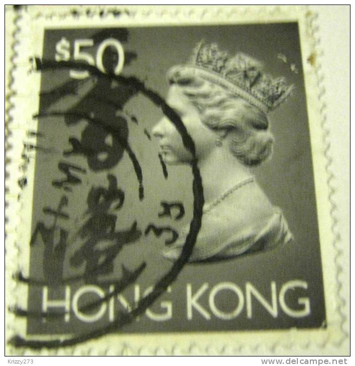 Hong Kong 1992 Queen Elizabeth II $50 - Used - Oblitérés