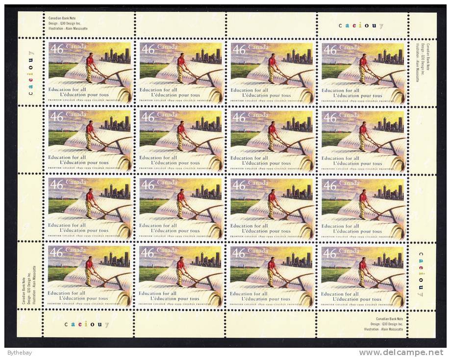 Canada MNH Scott #1810 Sheet Of 16 46c Frontier College 100th Anniversary - Full Sheets & Multiples