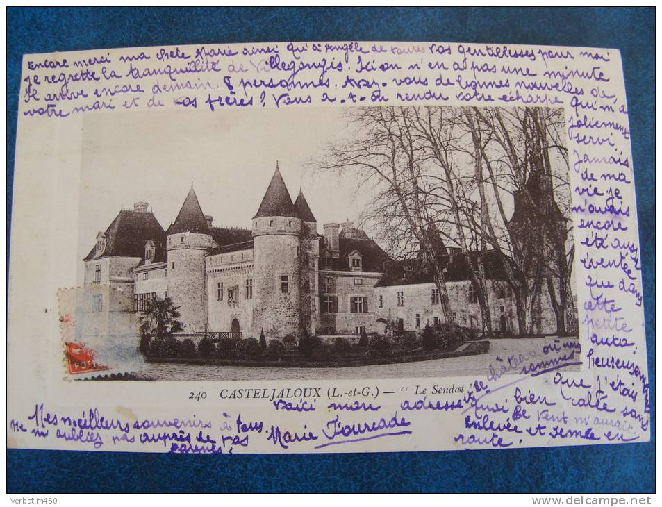 CPA..CASTELJALOUX...LE SENDAT..CHATEAU..ECRITE - Casteljaloux