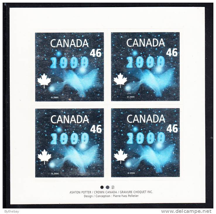 Canada MNH Scott #1812 Sheet Of 4 46c Dove Hologram - Millenium - Feuilles Complètes Et Multiples