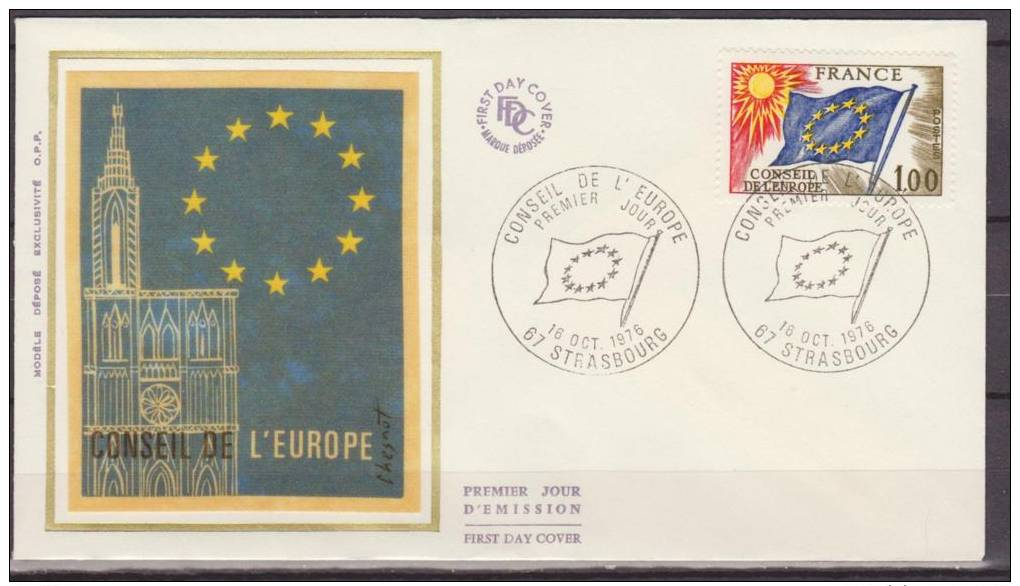 France, 1976, Europe, Conseil De L'Europe, FDC - Idee Europee