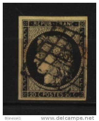 France Cérès  N°  3 Oblitéré  Cote : 60,00€   Au Quart De Cote - 1849-1850 Cérès