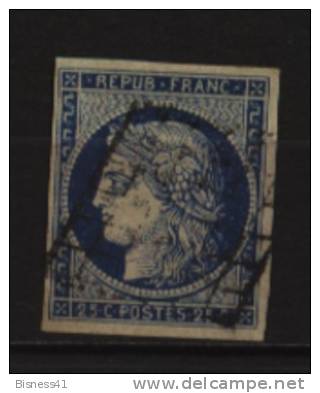 France Cérès  N°  4 Oblitéré Cote : 45,00€   Au Quart De Cote - 1849-1850 Cérès