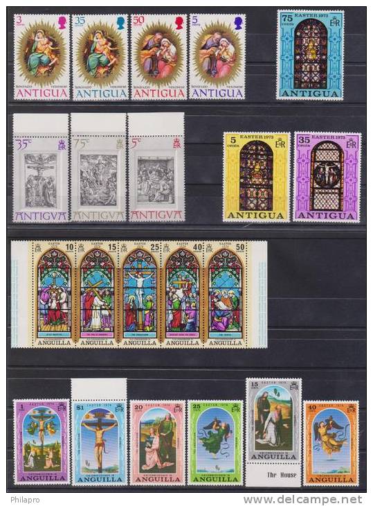 ANGUILLA+ANTIGUA     PAQUES   5 SERIES COMPLETES **MNH.  Réf 1599 - Easter