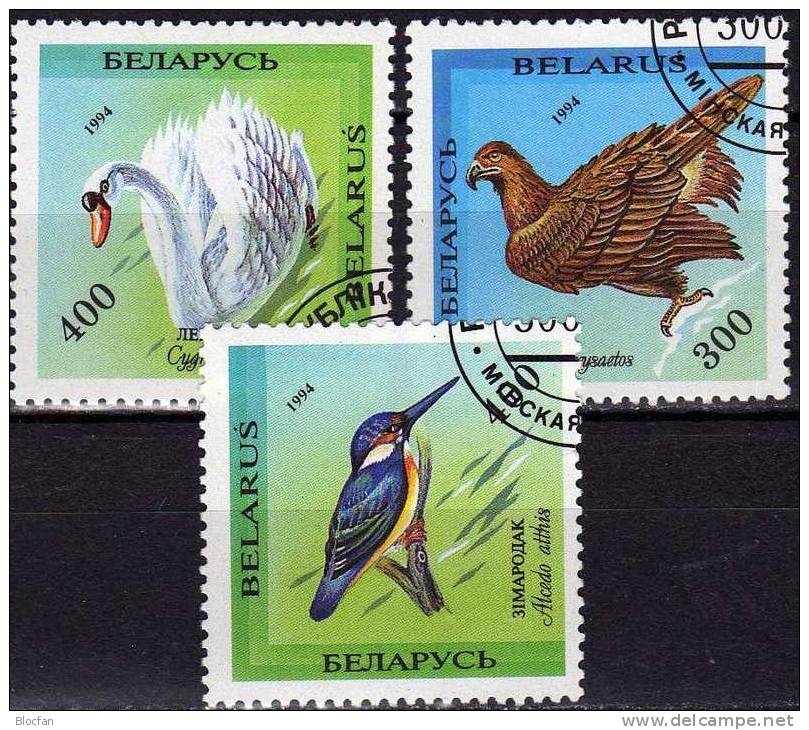 WWF Das Rote Buch Vom Tierschutz 1994 Weißrußland 69/1 O 1€ Höckerschwan Steinadler Eisvogel Birds Fauna Set Of Belarus - Belarus