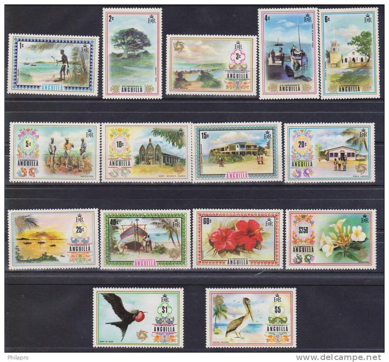 ANGUILLA SERIE COURANTE    Yvert N°114/28 **MNH.  Réf 1602 - Anguilla (1968-...)