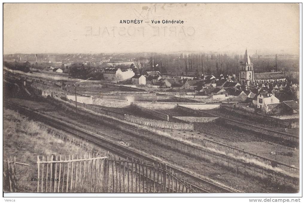 78- ANDRESY - VUE GENERALE-  Beau Plan  , Rare Tirage  SUP - Andresy