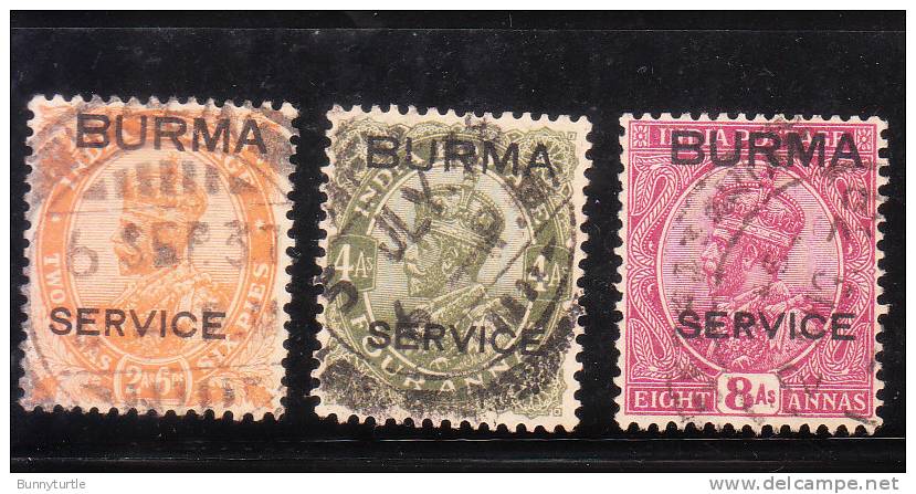 Burma 1926 Stamps Of India Used - Burma (...-1947)