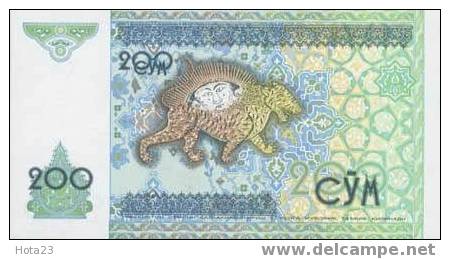 Uzbekistan- 200 SUM-1997 Y -Arms / Fantastic Animal - UNC - Uzbekistán