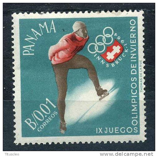 PANAMA 390* 1c Vert-bleu, Rouge Et Brun  9èm Jeux Olympiques D´hiver à Insbruck Patinage (20% De La Cote + 0,15 € - Hiver 1976: Innsbruck