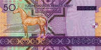 TURKMENISTAN-50-MANAT HORSE 2005 UNC - PICK - 16 - Turkménistan