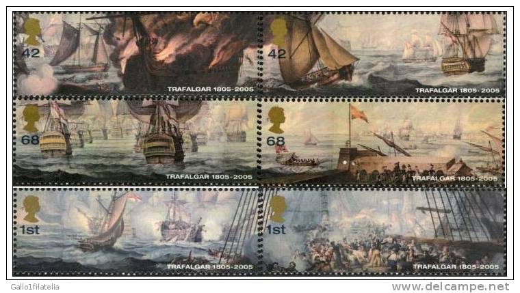 2005 - GRAN BRETAGNA - BICENTENARIO DELLA BATTAGLIA DI TRAFALGAR. MNH - Unused Stamps