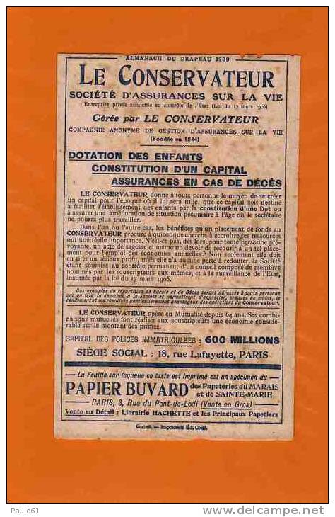 BUVARD :Assurance LE CONSERVATEUR  Tres Vieux Buvard 1909 - Banca & Assicurazione