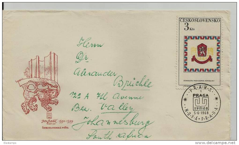 =Ceskoslowensko 1968 NACH SOUTH AFRICA - FDC