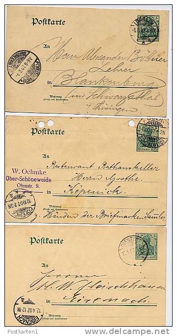 DR  P73  3 Postkarten  Lörrach+Oberschöneweide+Riestedt 1907 - Cartes Postales