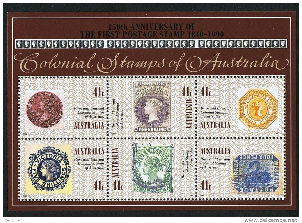 1990  Colonial Stamps Of Australia Sheet   MNH ** - Blocks & Kleinbögen