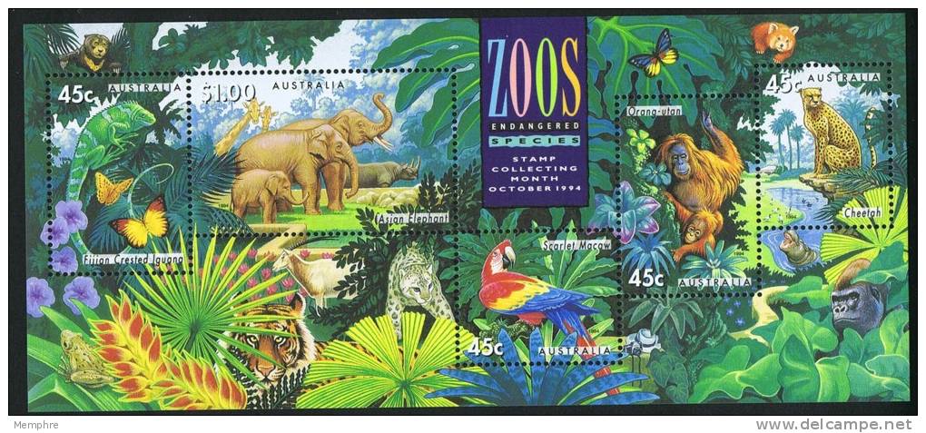 1994  Zoos Endangered Species  Sheet MNH ** - Blocks & Sheetlets