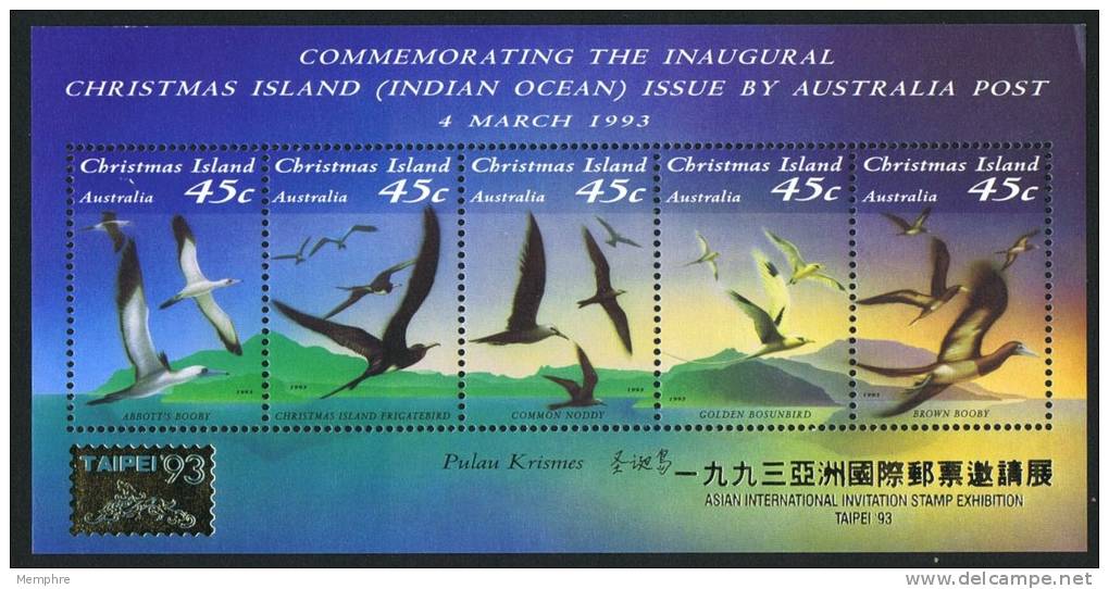 1993  Seabirds Sheet  Overprinted TAIPEH '93  MNH ** - Christmas Island