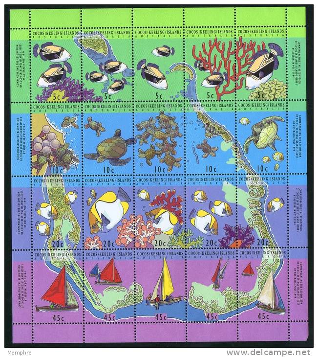 1994  Map Sheet  MNH ** - Cocos (Keeling) Islands