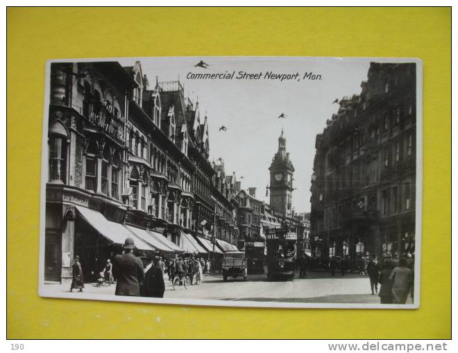 Commercial Street Newport,Mon.;POLICEMAN,TRAMWAY - Monmouthshire