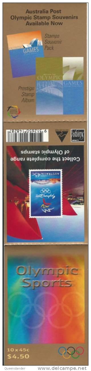 $4.50  2000 Olympic Sports  10 X 45 Cent  Peel & Stick Booklet  Complete Mint Unhinged Unused - Booklets