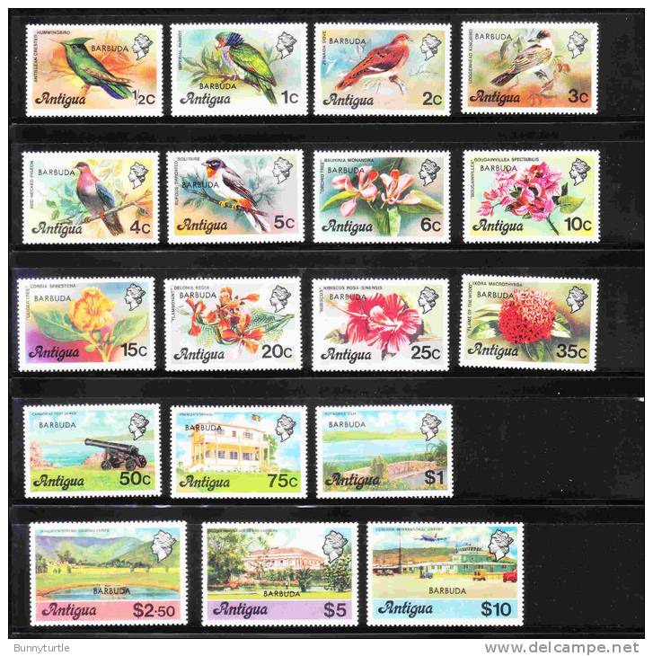 Barbuda 1977 Birds Flowers Scenery Overprinted MNH - Barbuda (...-1981)