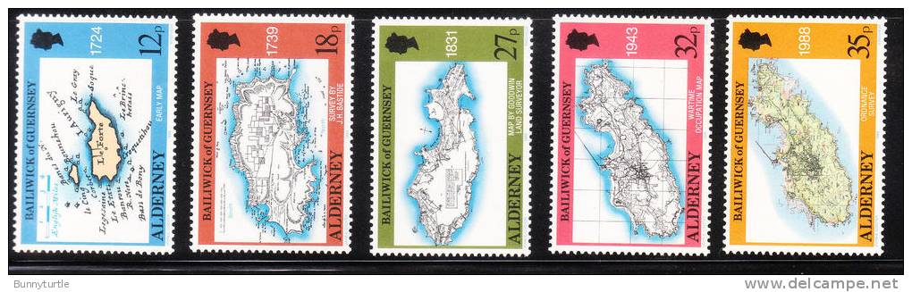 Alderney 1989 18th-20th Century Maps MNH - Alderney