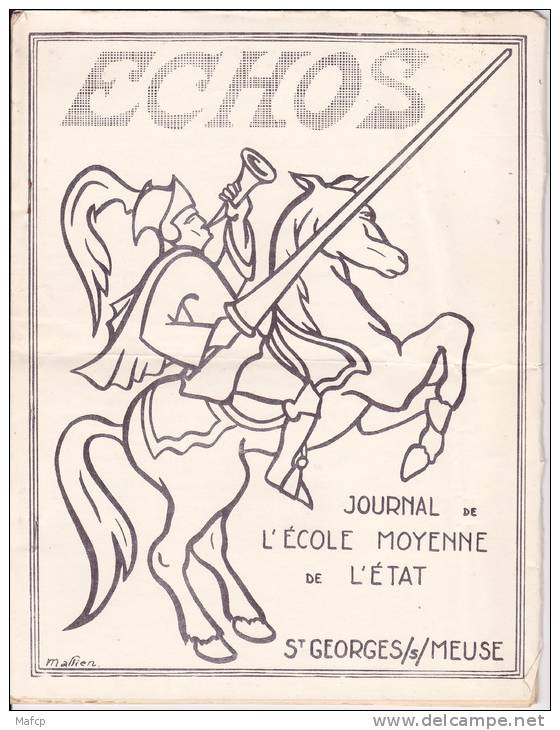 ST GEORGES/S/MEUSE - Journal De L´école Moyenne De L´Etat (format A4) - 13 Pages - Année Vers 1950 Sans Garantie - Diploma & School Reports