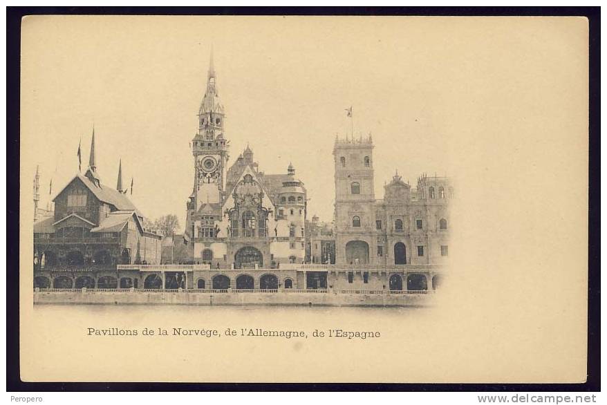 Exhibitions  Exposition Internationale   PARIS  1900.   Pavillons De La  Norvege , Allemagne, Espagne - Exhibitions