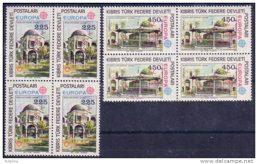 1978 NORTH CYPRUS EUROPA CEPT SPECIMEN SET BLOCK OF 4 MNH ** - Unused Stamps