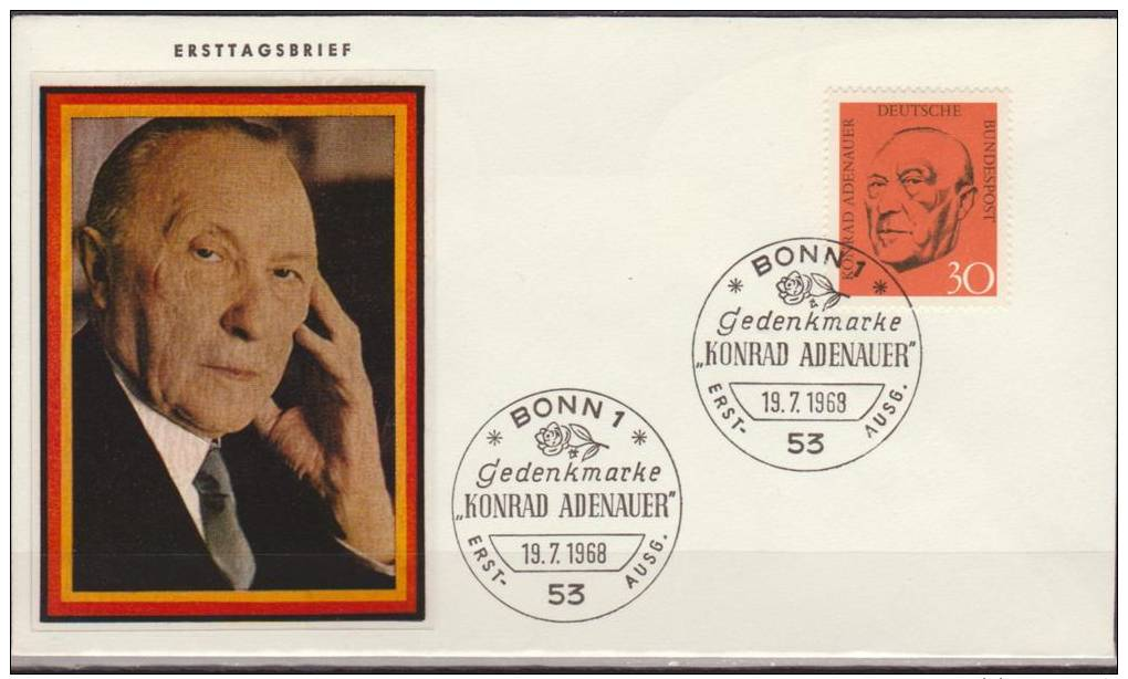 Deutschland, Germany, 1968, Europe, Konrad Adenauer, FDC - Idee Europee