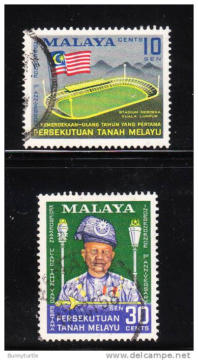 Federation Of Malaya 1958 Independence 1st Anniversary Merdeka Stadium Used - Federation Of Malaya