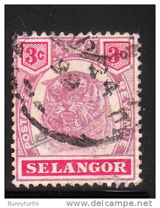 Selangor Malaya 1895-99 Tiger 3c Used - Selangor