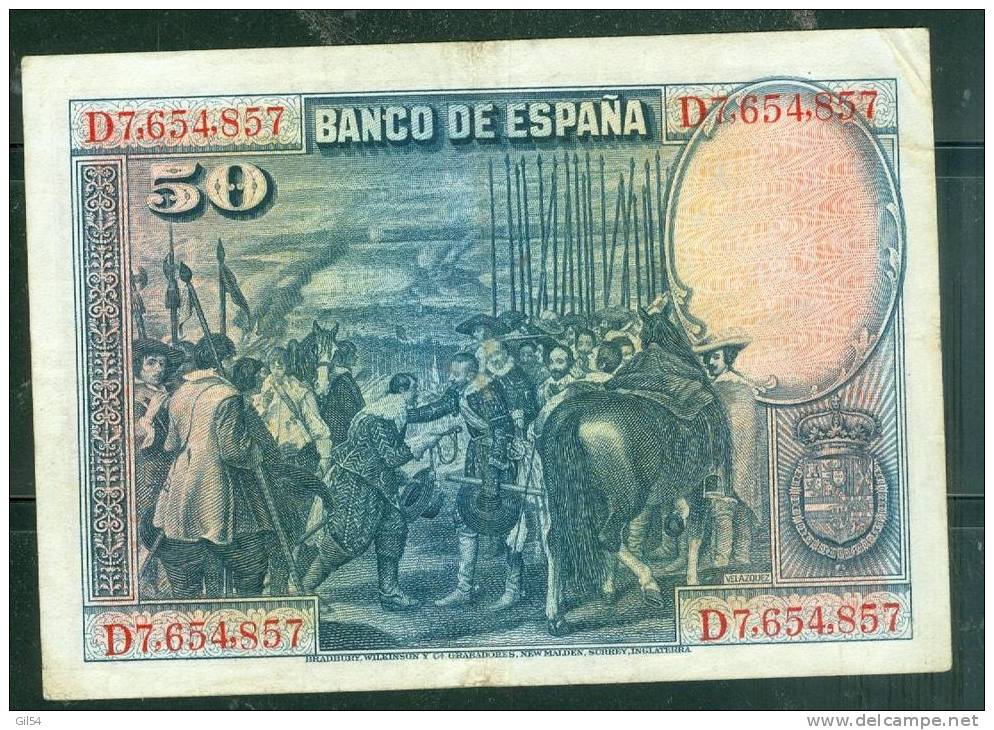 Billet De 50 Pesetas , Qualité  6/ 10 - Ai6801 - 50 Peseten