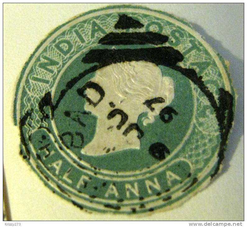 India Stationery Queen Victoria 0.5a - Used - Otros & Sin Clasificación