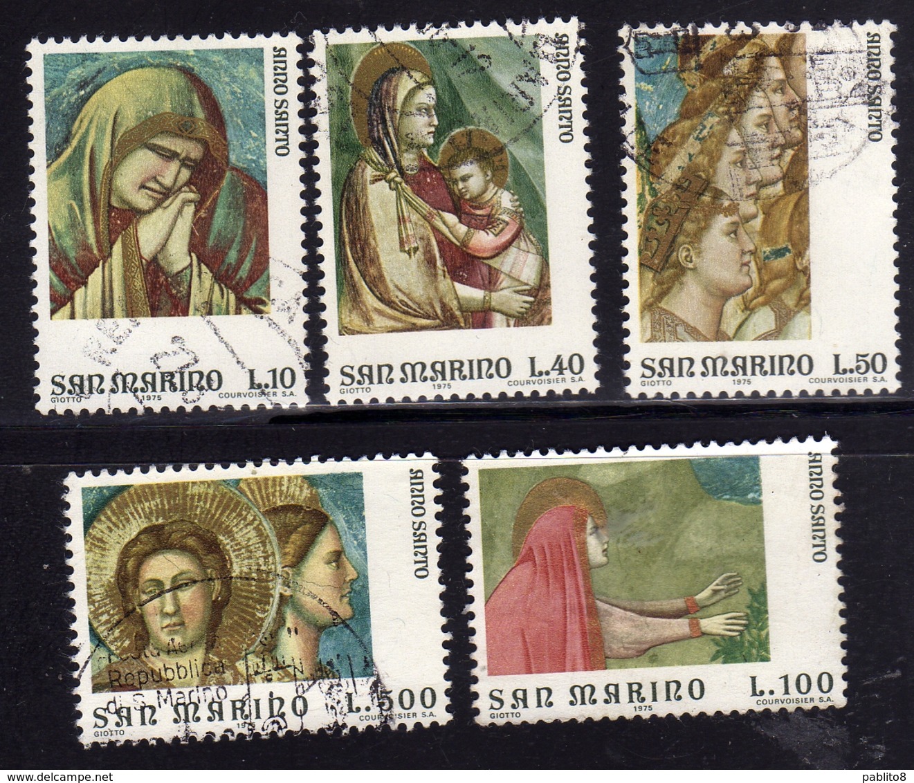 REPUBBLICA DI SAN MARINO 1975 ANNO SANTO HOLY YEAR SERIE COMPLETA COMPLETE SET USATA USED OBLITERE' - Used Stamps