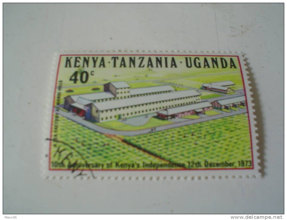 KENYA TANZANIA UGANDA - 1973 - USATO - 40c, Tea Factory, Nandi Hills. Scott 276 - Kenya, Ouganda & Tanzanie