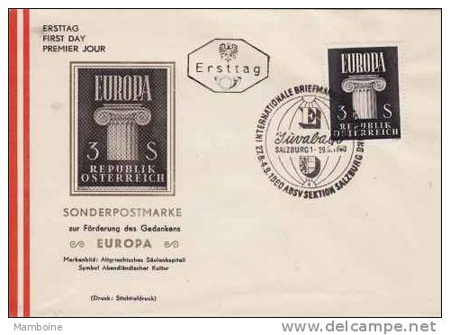 Autriche 1960  N° 922 Obl. Sur Enveloppe =  Europa  Salzbourg - Covers & Documents