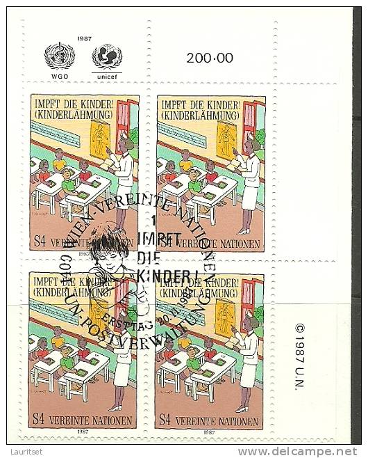 United Nations Wien 20.11.1987 FDC Naciones Unidas UN Official First Day Cover Impft Die Kinder! - Lettres & Documents
