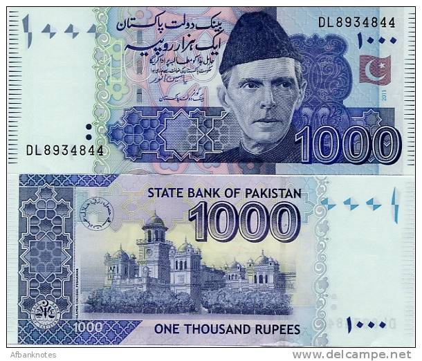 PAKISTAN        1000 Rupees        P-New         2011        UNC  [sign. Yaseen Anwar] - Pakistan