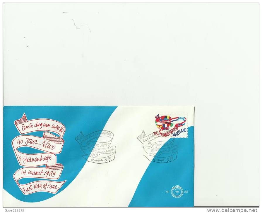 NETHERLANDS 1989 - FDC 40 YEARS OF NATO NATIONS´ FLAGS W 1 ST OF 75 C GRAVENHAGE  MAR 14,RE939 - NATO