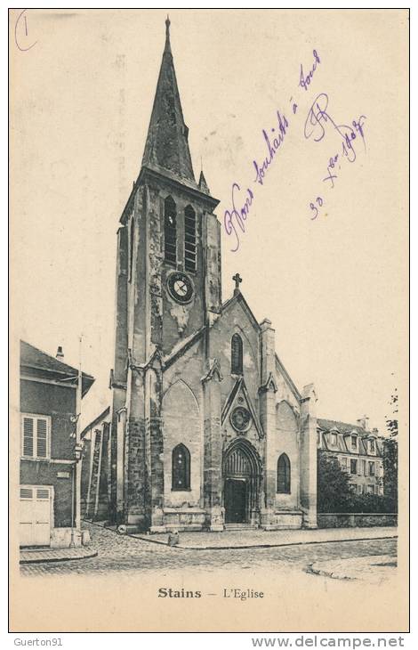 ( CPA 93 )  STAINS  /  L' Église  - - Stains