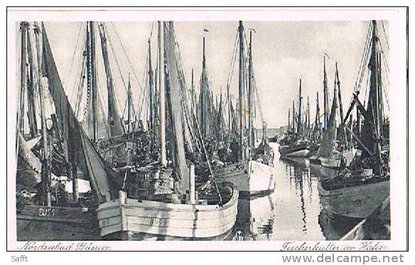 AK Büsum, Fischerkutter Im Hafen 1936 - Büsum