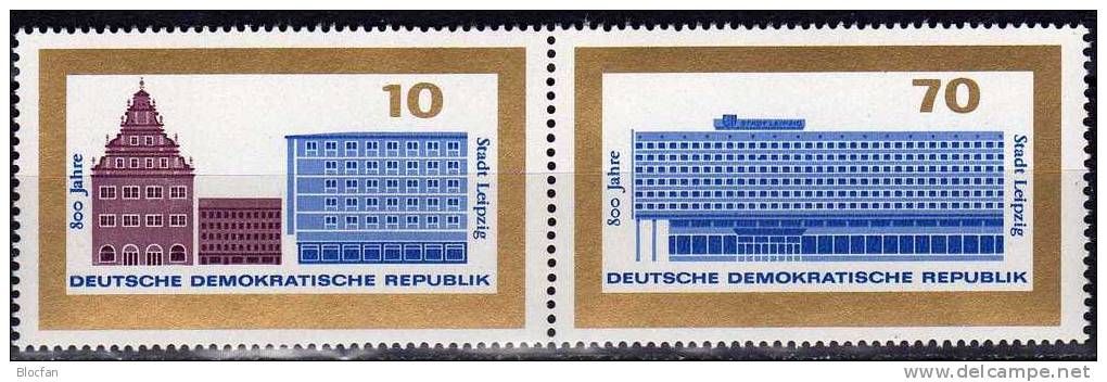 Abart 800 Jahre Messe Leipzig 1965 DDR W1 I Aus Block 23I ** 16€ Hotel Error On The Bloc Bf Architectur Sheet Of Gremany - Se-Tenant