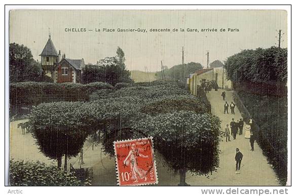 Chelles La Place Gasnier Guy Descente De La Gare Arrivée De Paris Color - Chelles